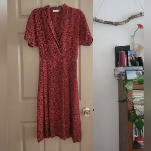 Vintage red animal print dress